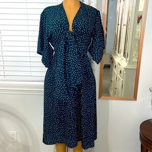 NWOT LETER GREEN WITH WHITE DOTS DRESS